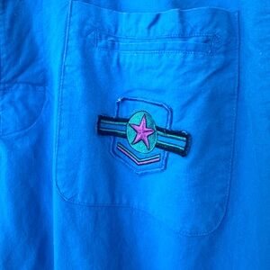 vintage • custom cub international bomber pullover street wear blue
